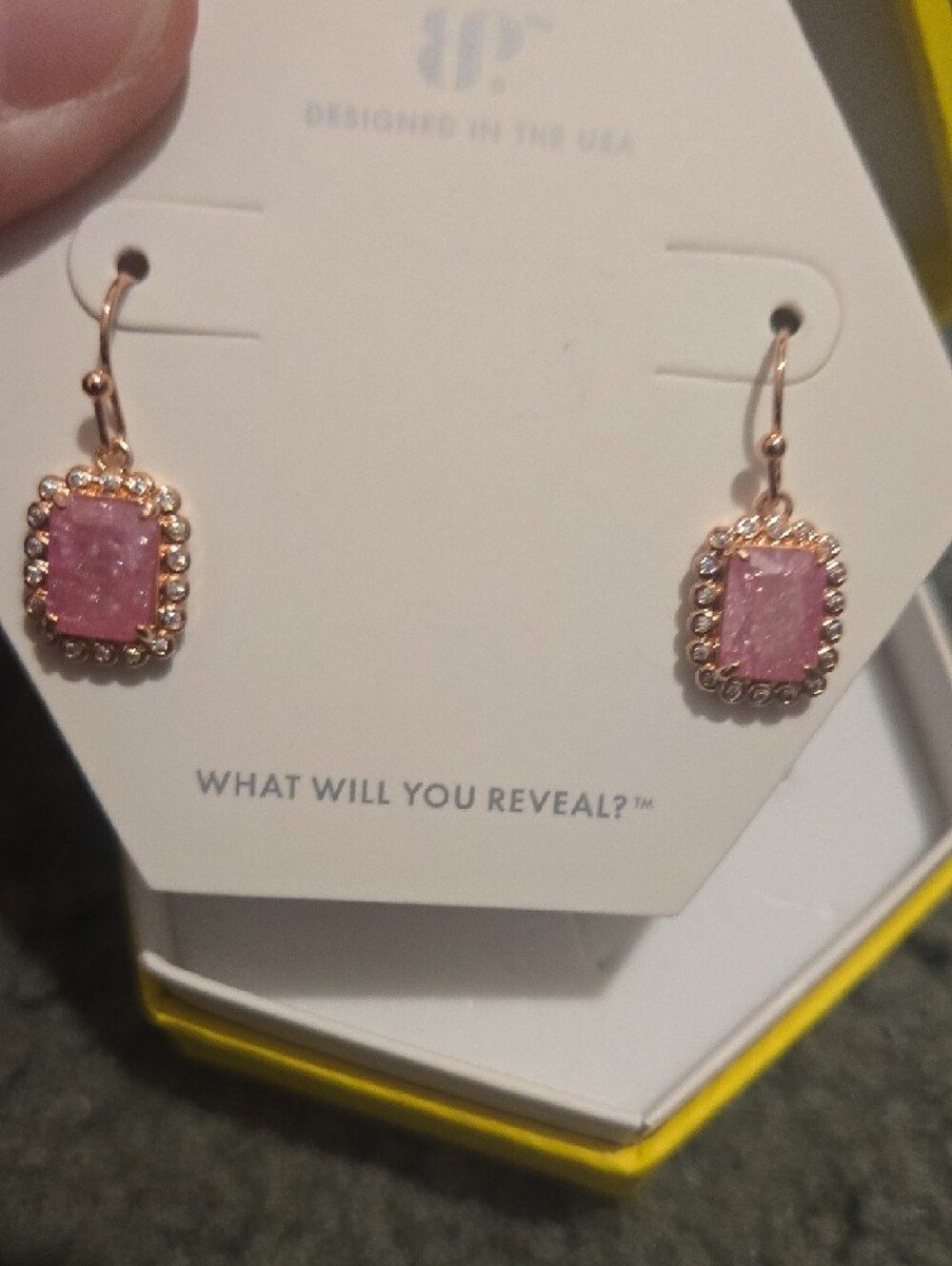 🧁Pink Crystal Drop Earrings - Designed in the USA